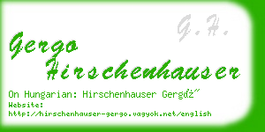 gergo hirschenhauser business card